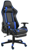 Fotele gamingowe - Niebiesko-czarny obrotowy fotel do gier z podnóżkiem M8-G28 - miniaturka - grafika 1