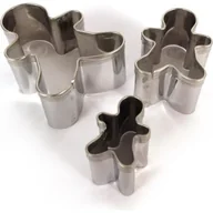 Formy do ciast - Metalowe foremki do ciastek - Piernikowy ludzik - 3 sztuki - DTM Silver - miniaturka - grafika 1