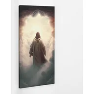 Ikony i obrazy sakralne - Jezus w niebie chmurach - obraz polycanvas, 50x100 - miniaturka - grafika 1