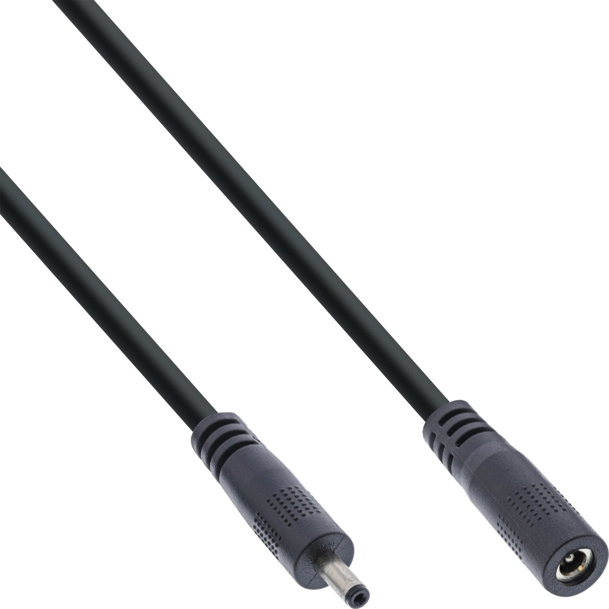 InLine® DC extension cable, DC plug male/female 3.5x1.35mm, AWG 18, black, 2m