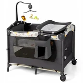 Łóżeczka i kojce - Łóżeczko turystyczne Costway 72 x 107 cm czarny - miniaturka - grafika 1