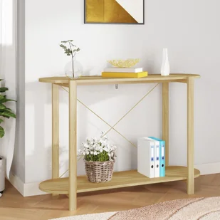 vidaXL Stolik konsolowy, 110x38x75 cm, materiał drewnopochodny - Konsole i sekretarzyki - miniaturka - grafika 1