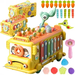 WOOPIE BABY Interaktywny Autobus Edukacyjny 6w1 Młoteczek Cymbałki +18 m - Zabawki kreatywne - miniaturka - grafika 1