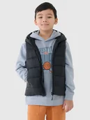 Kurtki i płaszcze dla chłopców - 4F Bezrękawnik puchowy z wypełnieniem syntetycznym chłopięcy - czarny 134 (8-9 lat) - miniaturka - grafika 1