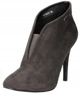 Botki damskie - Big Star V274014 szare botki damskie zamszowe szpilka słupek obcas r. 37 - miniaturka - grafika 1