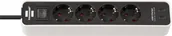 Przedłużacze i rozgałęźniki - Brennenstuhl 1153240126 rozgałęziacz 1,5 m 4 x gniazdo sieciowe Wewnętrzna Czarny, Biały - miniaturka - grafika 1