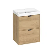 Szafki łazienkowe - Szafka z umywalką zestaw Atrato 50x35 cm brązowa dąb Cersanit - miniaturka - grafika 1