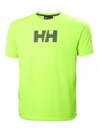 Koszulki sportowe męskie - Helly Hansen Koszulka funkcyjna "Fast" w kolorze zielonym - miniaturka - grafika 1