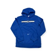Bluzy męskie - Wciągana niebieska bluza męska kaptur Nike M - miniaturka - grafika 1