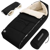 Akcesoria do wózków - Śpiworek do wózka fotelika z torbą Czarny 90x60cm - miniaturka - grafika 1