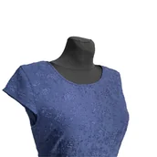 Sukienki - Vila Sukienka Przed Kolano Krótki Rękaw Stylowa Elegancka Niebieska M - miniaturka - grafika 1