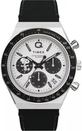 Zegarki męskie - Zegarek Timex TW2W68900 Q Timex Chronograph Peanuts Black Leather Strap 40mm - miniaturka - grafika 1