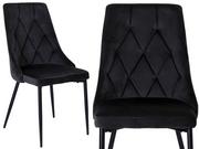 Krzesła - Krzesło aksamitne LINCOLN czarne - miniaturka - grafika 1