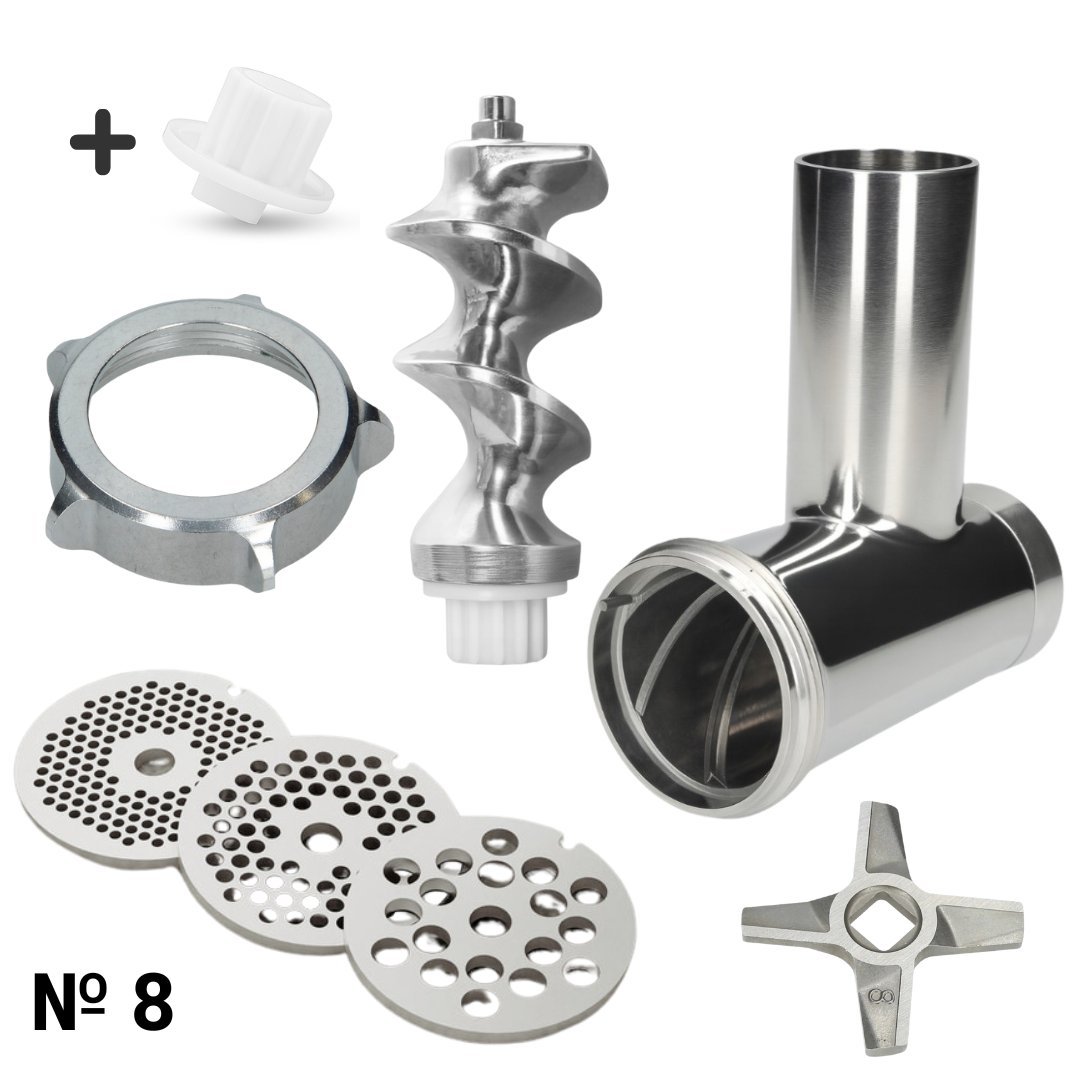 Zestaw komora mielenia nr 8 do maszynki Zelmer + 3 sitka stalowe+Nożyk dwustronny