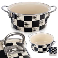 Garnki - Garnek emaliowany indukcja na indukcję gaz SZACHOWNICA 20 cm 2.2L ORION 113340 - miniaturka - grafika 1