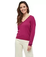 Swetry damskie - Desires Damski sweter w serek Geisha Rib, FESTVIAL Fuksja metaliczny, M, Świąteczna fuksja metaliczna, M - miniaturka - grafika 1