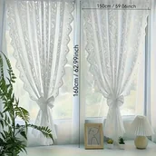 Inne - TEMU 1 szt. Klasyczna Koronkowa Zasłona - Lekka, Półprzezroczysta z Kieszenią na Drążek, Łatwa w Montażu - Idealna do Salonu, Sypialni, Kuchni i - miniaturka - grafika 1