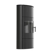 Piece wolnostojące - Piec stalowy koza ROLLO/2/W z czarnym termotec - miniaturka - grafika 1