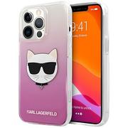 Etui i futerały do telefonów - Karl Lagerfeld KLHCP13LCTRP iPhone 13 Pro / 13 6,1" hardcase różowy/pink Choupette Head KF000769 - miniaturka - grafika 1