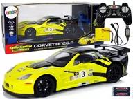 Zabawki zdalnie sterowane - Import leantoys Auto Sportowe Wyścigowe R/C 1:18 Corvette C6.R Żółty 2.4 G Światła 9725 - miniaturka - grafika 1