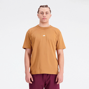 Koszulki męskie - Koszulka męska New Balance MT31504TOB  brązowa - miniaturka - grafika 1