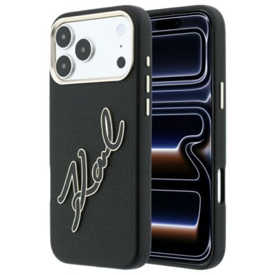 Etui KARL LAGERFELD Smooth Big Resin Signature do Apple iPhone 17 Pro Max/18 Pro Max Czarny