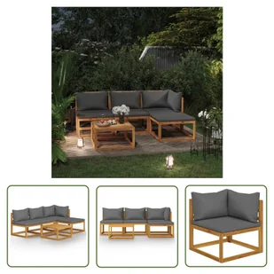 The Living Store 5-cz. zestaw wypoczynkowy do ogrodu - poduszki - drewno akacjowe - Sofa Ogrodowa I Stół - Meble ogrodowe The Living Store 5-cz. zestaw wypoczynkowy do ogrodu - poduszki - drewno akacjowe - Sofa Ogrodowa I Stół - Meble ogrodowe - miniaturka - grafika 1