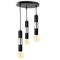 Lampy sufitowe - KET LAMPA wisząca 1272 metalowa OPRAWA tuby ZWIS kaskada czarna srebrna - miniaturka - grafika 1