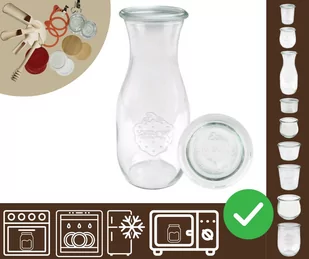 Słoiki WECK / szklane wieko KARAFKA 1l 1062ml BUTELKA / Wamar-Sosenka - Pojemniki kuchenne Słoiki WECK / szklane wieko KARAFKA 1l 1062ml BUTELKA / Wamar-Sosenka - Pojemniki kuchenne - miniaturka - grafika 1