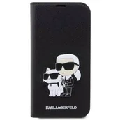 Etui i futerały do telefonów - Karl Lagerfeld Pokrowiec PU Saffiano Karl and Choupette NFT Book na iPhone 13 Pro KLBKP13LSANKCPK Czarne - miniaturka - grafika 1