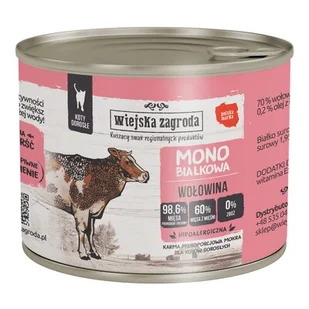 Wiejska Zagroda Monobiałkowa Wołowina mokra karma dla kota waga 12x200 g - Mokra karma dla kotów Wiejska Zagroda Monobiałkowa Wołowina mokra karma dla kota waga 12x200 g - Mokra karma dla kotów - miniaturka - grafika 1
