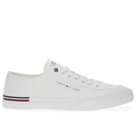 Buty sportowe męskie - Buty Tommy Hilfiger Corporate Vulc Canvas FM0FM04954-YBS - białe - miniaturka - grafika 1