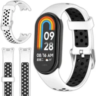 Akcesoria do smartwatchy - Pasek opaskaperforowana Vanfone do Xiaomi Smart Mi Band 8/9, biało-czarny - miniaturka - grafika 1