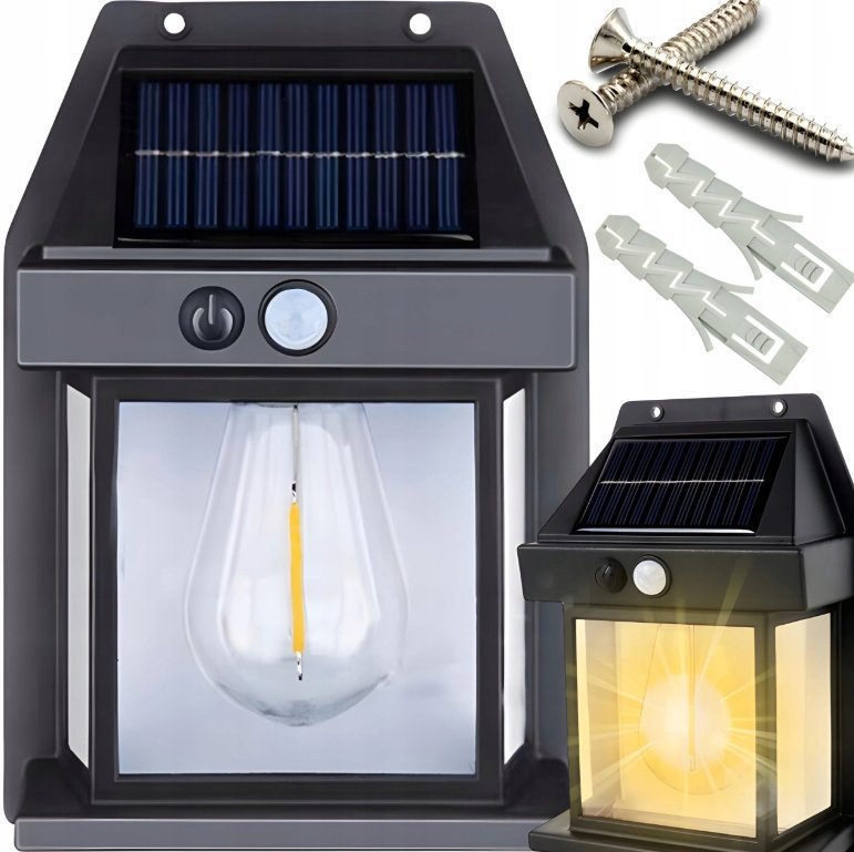 Solarna Lampa Scienna Led Czujnik Ruchu Zmierzchu 600 Lm Kinkiet Z Żarówką