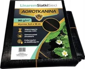 Agrowłókniny - Linarem SiatkiSieci AGROTKANINA 90G 3,2x10m CZARNA AGROWŁÓKNINA UV 3% - miniaturka - grafika 1