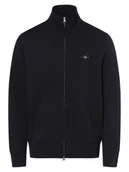 Bluzy męskie - Gant Męska bluza rozpinana Mężczyźni niebieski jednolity, M - miniaturka - grafika 1