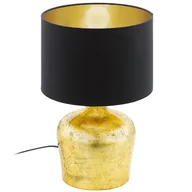Lampy stojące - Eglo Stojąca LAMPKA biurkowa MANALBA 95386 abażurowa LAMPA stołowa czarna złota - miniaturka - grafika 1