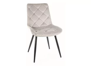 Krzesło tapicerowane RALPH VELVET jasny szary welurowe SIGNAL - Krzesła - miniaturka - grafika 1