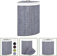 Kosze na bieliznę - The Living Store Narożny kosz na pranie Bamboo Grey 60 L - miniaturka - grafika 1