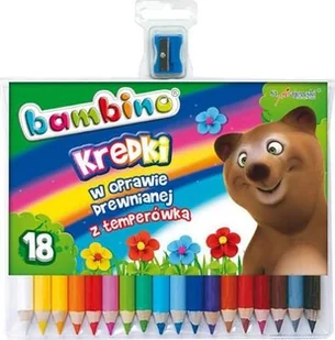 St. Majewski Kredki drewniane BAMBINO 18 kolorów + temperówka - Przybory szkolne - miniaturka - grafika 1