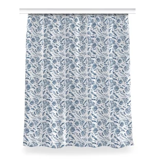 Zasłona przelotki Niebieskie liście wzór 150x200, Fabricsy - Zasłony - miniaturka - grafika 1