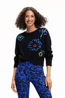 Bluzy damskie - Desigual Bluza damska, czarny, XS - miniaturka - grafika 1