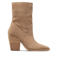 Botki damskie - Kowbojki Simple SL-54-02-000057 Beżowy - miniaturka - grafika 1