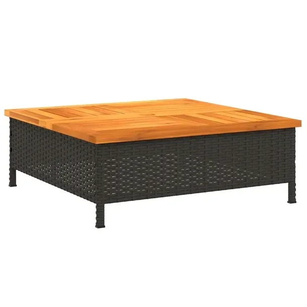 Osłona na podstawę parasola i stolik kawowy 70x70x25 cm czarno-brązowy