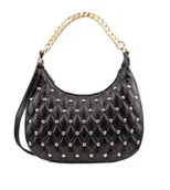 Torebki damskie - Torebka damska Mebur czarna z nitami - miniaturka - grafika 1