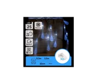 Lampy ogrodowe - Aigostar - Zewnętrzny świąteczny łańcuch LED 25xLED/8 trybów 3xAA 2,5m IP44 zimna biel krople - miniaturka - grafika 1