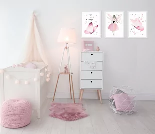 Plakaty do pokoju dziewczynki Motyle i wróżka format 40x50cm - Dekoracje domu - miniaturka - grafika 1