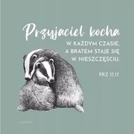 Kartki okolicznościowe i zaproszenia - Szaron Podstawka korkowa z cytatem. Przyjaciel kocha w każdym czasie - miniaturka - grafika 1