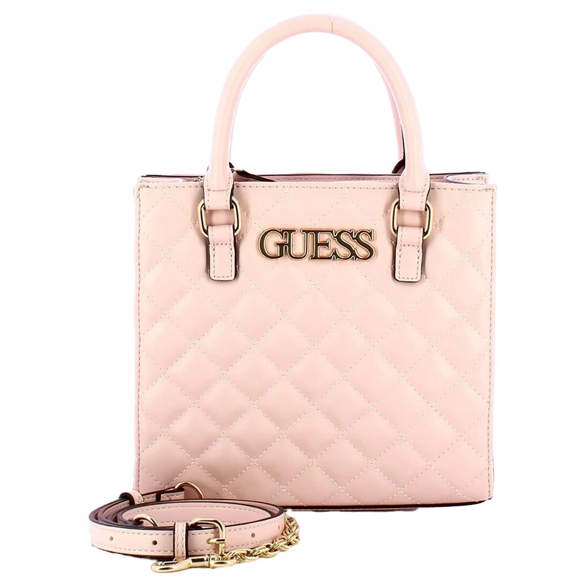 GUESS Torebka Damska Torba Różowa Wzór Pikowana Elegancka Modna Uniwersalna