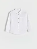 Bluzki dla chłopców - Reserved - Koszula z lnem - biały - miniaturka - grafika 1